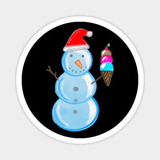 Snowman with Ice Cream Magnet